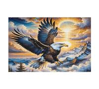 Aigle Puzzles en Bois 1000 Pièces pour Adultes, Matériaux Recyclables De Qualité Supérieure Et Puzzle d'impression Haute Définition, Jeu en Famille,Cadeaux Amis. （75×50cm）