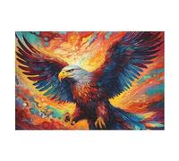 Aigle Puzzles en Bois 1000 Pièces pour Adultes, Matériaux Recyclables De Qualité Supérieure Et Puzzle d'impression Haute Définition, Jeu en Famille,Cadeaux Amis. （75×50cm）