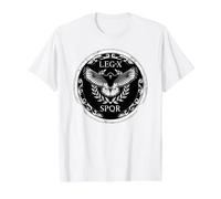 Aigle Romaine SPQR Legio X T-Shirt Graphique avec Valeur, Homme, Blanc, M