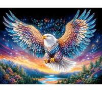 Aigle Royal Ailes d'ange 300 Pièces Puzzle Collectionneur en Carton Haute Qualité Faune pittoresque rêveuse Haute Difficulté Décoration Murale Oeuvre d'art Cadeau Noël Premium 300 PCS