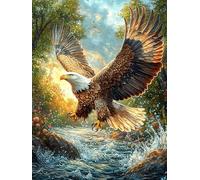 Aigle Royal au-Dessus de la Cascade 1000 Pieces Casse-tête Personne Âgée en Carton Rigide sans Déformation Mythes Conte de fées Facile Débutant Thérapie Occupationnelle Anti-Stress Petit Prix 100