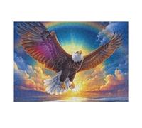 Aigle Royal coloré Style Indien 300 Pieces Casse tête Expert Confirmé en Carton Épais Rigide Faune Sauvage Très Difficile Niveau Expert Motif Complexe Cadeau Anniversaire Premium 300 PCS