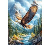 Aigle Royal dans Les Montagnes 1000 Pieces Casse-tête Adolescent en Carton Rigide Rêve de Peinture à l'huile Conte de fées Difficulté Moyenne Activité Éducative Cadeau Fête des Mères Haute Qualité P
