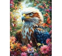 Aigle Royal dans Un Jardin Fleuri Puzzles 1000 Pièces pour Adultes Vision Artistique Divertissement Créatif Famille Relaxation Qualité Supérieure Décoration 1000 PCS