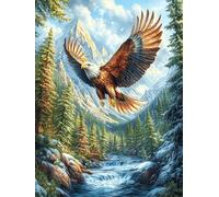 Aigle Royal de la forêt 300 Pieces Casse-tête Expert Confirmé en Carton Haute Densité Épais Contes de fées Animaux Sauvages fantastiques Très Difficile Anti-Stress Loisir Créatif Cadeau Fête des Pèr