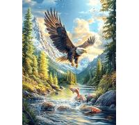 Aigle Royal de la forêt 500 Pieces Casse-tête pour Ado en Carton Haute Densité Épais Contes de fées Animaux Sauvages fantastiques Facile Débutant Jeu De Société Soirée Entre Amis Cadeau Fête des Pèr