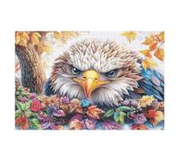 Aigle Royal Gros Plan mer de Fleurs 1000 Pieces Casse-tête Expert Confirmé en Carton Épais Rigide Très Difficile Niveau Expert Motif Complexe Cadeau Anniversaire Premium 1000 PCS/75x50cm