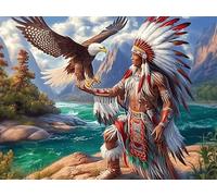 Aigle Royal Style Indien 1000 Pieces Casse-tête pour Ado en Carton Épais Rigide Animal Animal de Compagnie Facile Débutant Jeu De Société Soirée Entre Amis Cadeau Anniversaire Premium 1000 PCS/75x50c