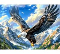 Aigle Royal Volant au Coucher de Soleil 1000 Pièces Puzzle Débutant en Carton sans Déformation Bêtes enchantées Lumineuses Facile Apprentissage Anti-Stress Passe-Temps Idée Cadeau Saint Valentin