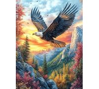 Aigle Royal Volant au-Dessus de la Montagne au Coucher de Soleil 500 Pieces Casse-tête Créatif en Carton Ã‰Pais Rigide Mythes Animal Plante Difficulté Moyenne Activité Manuelle Loisir CrÃ