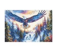 Aigle Royal Volant Ciel Bleu 1000 Pièces Puzzle Adulte en Carton sans Déformation Très Difficile Anti-Stress Jeu De Société Idée Cadeau Anniversaire Rapport Premium 1000 PCS/75x50cm