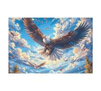 Aigle Royal Volant Ciel Bleu 1000 Pièces Puzzle Collectionneur en Carton Haute Densité Épais Haute Difficulté Décoration Murale Oeuvre d'art Cadeau Noël Premium 1000 PCS/75x50cm
