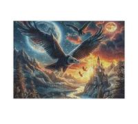 Aigle Royal Volant Ciel Bleu 300 Pièces Puzzle Adulte en Carton Haute Qualité Épais Difficile Moyenne Anti-Stress Décoration Murale Idée Cadeau Saint Valentin 300 PCS/40x28cm
