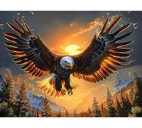 Aigle Royal Volant Coucher de Soleil 1000 Pieces Casse-tête Débutant en Carton Anti-Déchirure Faune Sauvage Facile Apprentissage Loisir Créatif Décoration Murale Petit Prix Pas Cher 1000 PCS