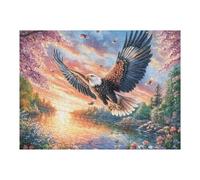 Aigle Royal Volant Coucher de Soleil 500 Pièces Puzzle Amateur d'art en Carton Anti Déchirure Haute Qualité poupée Animal de Compagnie Difficile Niveau Expert Décoration Murale Idée Cadeau Ann