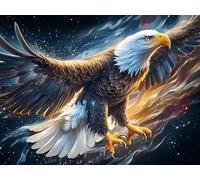 Aigle Royal Volant étoilé 300 Pièces Puzzle Débutant en Carton sans Déformation Bêtes enchantées Lumineuses Facile Apprentissage Anti-Stress Passe-Temps Idée Cadeau Saint Valentin Premium 300 PCS