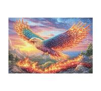 Aigle Royal Volant Flamboyant Ciel étoilé 1000 Pièces Puzzle Créatif en Carton Rigide sans Déformation Difficulté Moyenne Activité Manuelle Loisir Créatif Cadeau Créatif Anniversaire 1000 PCS/75x50cm