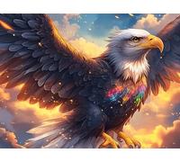Aigle Royal Volant Flamboyant Ciel étoilé 500 Pieces Casse-tête Créatif en Carton Épais Rigide Faune Sauvage Difficulté Moyenne Activité Manuelle Loisir Créatif Cadeau Noël Qualité Premium 500 PC