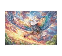 Aigle Royal Volant mer de Nuages Aurore boréale 1000 Pièces Puzzle Adulte en Carton Rigide Haute Qualité Animal Animal de Compagnie Poupée Très Difficile Haute Difficulté Anti Stress Décoration Mural