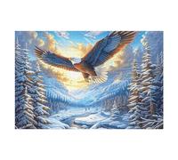 Aigle Royal Volant mer de Nuages Ciel Bleu 1000 Pièces Puzzle Adolescent en Carton Anti-Déchirure Difficulté Moyenne Activité ÉduChative Passe-Temps Petit Prix Pas Cher Premium 1000 PCS/75x50cm
