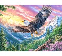 Aigle Royal Volant mer de Nuages Ciel Bleu 1000 Pièces Puzzle Débutant en Carton sans Déformation Ménagerie radieuse et fantaisiste Facile Apprentissage Anti-Stress Passe-Temps Idée Cadeau Saint Vale