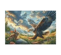 Aigle Royal Volant mer de Nuages Ciel Bleu 1000 Pièces Puzzle Expert Confirmé en Carton Rigide Haute Densité Très Difficile Motif Complexe Décoration Murale Cadeau Premium 1000 PCS/75x50cm
