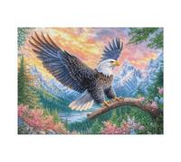Aigle Royal Volant mer de Nuages Ciel Bleu 500 Pièces Puzzle Débutant en Carton sans Déformation Facile Apprentissage Anti-Stress Passe-Temps Idée Cadeau Saint Valentin Premium 500 PCS/52×38cm