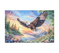 Aigle royal volant mer de nuages coucher de soleil 1000 Pieces Casse-tête Pour Ado En Carton Haute Densité Épais Facile Débutant Jeu De Société Soirée Entre Amis Cadeau Fête Des Pères 1000 PCS/75x50cm