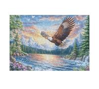 Aigle Royal Volant mer de Nuages Coucher de Soleil 300 Pièces Puzzle Collectionneur en Carton Rigide sans Déformation Animal Animal de Compagnie Poupée Très Difficile Motif Complexe Décoration Murale