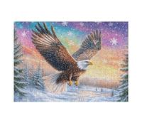 Aigle royal volant mer de nuages coucher de soleil 300 Pièces Puzzle Débutant En Carton Sans Déformation Facile Apprentissage Anti-Stress Passe-Temps Idée Cadeau Saint Valentin Premium 300 PCS/40x28cm