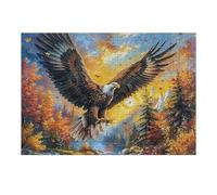 Aigle Royal Volant mer de Nuages Coucher de Soleil 300 Pièces Puzzle Expert Confirmé en Carton Rigide Haute Densité Très Difficile Motif Complexe Décoration Murale Cadeau Premium 300 PCS/40x28cm