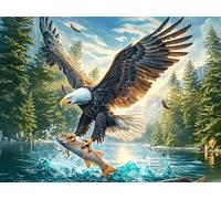 Aigle Royal Volant Montagne 300 Pièces Puzzle Adolescent en Carton Rigide Faune Sauvage Difficulté Moyenne Activité Éducative Voyage Déplacement Cadeau Anniversaire Petit Prix 300 PCS