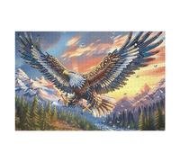 Aigle Royal Volant Montagne enneigée 1000 Pieces Casse tête Adolescent en Carton Épais Haute Densité Animal Animal de Compagnie Faune Sauvage Difficulté Moyenne Activité Éducative Passe Temps Cadeau