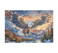 Aigle Royal Volant Montagne enneigée 1000 Pièces Puzzle pour Ado en Carton Anti-Déchirure Facile Débutant Jeu De Société Soirée Entre Amis Cadeau Anniversaire Petit Prix 1000 PCS/75x50cm