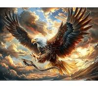 Aigle Royal Volant Nature Sauvage 1000 Pièces Puzzle Expert Confirmé en Carton Rigide Haute Densité Ménagerie radieuse et fantaisiste Très Difficile Motif Complexe Décoration Murale Cadeau Premium 10