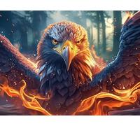 Aigle Royal Volant Nuit étoilée 500 Pieces Casse-tête Collectionneur en Carton sans Déformation Colorful Fantasy Faune Sauvage Très Difficile Motif Complexe Décoration Murale Cadeau Noël Premium