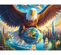Aigle Royal Volant thème Terre 1000 Pièces Puzzle Adolescent en Carton Rigide Bêtes enchantées Lumineuses Difficulté Moyenne Activité Éducative Voyage Déplacement Cadeau Anniversaire Petit Prix 1
