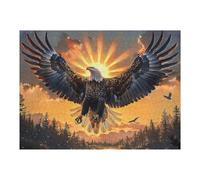 Aigle Royal Volant thème Terre 500 Pièces Puzzle Adolescent en Carton Rigide Créatures célestes splendides Difficulté Moyenne Activité Éducative Voyage Déplacement Cadeau Anniversaire Petit Prix 500