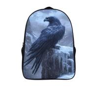 aigle sac à dos d'école élégant 12 ans et plus décontracté livre sac 2 compartiment habitation de falaise enneigée 3d imprimé sac d'école-16,filles et garçons pour l'école les voyages les affaires