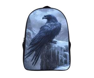 aigle sac à dos d'école élégant 12 ans et plus décontracté livre sac 2 compartiment habitation de falaise enneigée 3d imprimé sac d'école-16,filles et garçons pour l'école les voyages les affaires