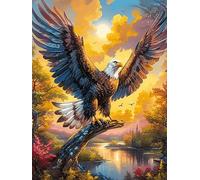 Aigle sur Une Branche au Coucher du Soleil 300 Pièces Puzzle Expert Confirmé en Carton Épais sans Déformation Faune et Flore Très Difficile Motif Complexe Cadeau Fête des Pères Premium 300 PCS