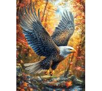 Aigle volant au-dessus de la vallée de montagne 300 Pièces Puzzle Débutant En Carton Haute Densité Scène de conte de fées dessin animé Facile Apprentissage Anti-Stress Passe-Temps Cadeau Fête Des Mère
