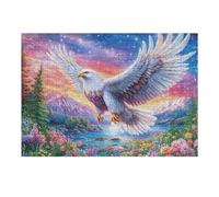 Aigle Volant au-Dessus du Champ enneigé 300 Pièces Puzzle Adulte en Carton Épais Activité Manuelle Éducative Anti-Stress Cadeau Créatif Fête des Mères Rapport Qualité-Prix 300 PCS