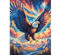 Aigle volant au-dessus d'un coucher de soleil magique 300 Pièces Puzzle Expert Confirmé En Carton Épais Sans Déformation Faune sauvage et animaux de compagnie Très Difficile Motif Complexe Cadeau Fête