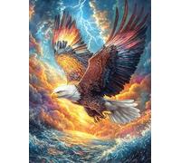 Aigle Volant au-Dessus d'une vallée de Montagne Ardente 500 Pièces Puzzle Débutant en Carton Haute Densité Rêve Magique de Science-Fiction Facile Apprentissage Anti-Stress Passe-Temps Cadeau Fête des