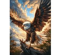 Aigle volant au-dessus d'une vallée montagneuse 300 Pièces Puzzle Débutant En Carton Haute Densité Animal sauvage et animal de compagnie Facile Apprentissage Anti-Stress Passe-Temps Cadeau Fête Des Mè