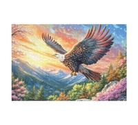 Aigle Volant dans Le Ciel 1000 Pieces Casse-tête Expert Confirmé en Carton sans Déformation Raptor Peak Sunset Très Difficile Niveau Expert Jeu De Société Collection Cadeau Premium 1000 PCS