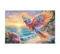 Aigle Volant dans Le Ciel 1000 Pièces Puzzle Collectionneur en Carton Haute Densité Épais Avian Ocean Sunset Haute Difficulté Décoration Murale Oeuvre d'art Cadeau Noël Premium 1000 PCS