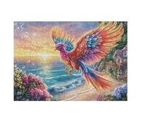 Aigle Volant dans Le Ciel 300 Pièces Puzzle Adulte en Carton Rigide Haute Qualité Avian Ocean Sunset Difficile Niveau Expert Anti-Stress Jeu De Société Idée Cadeau Anniversaire Premium 300 PCS