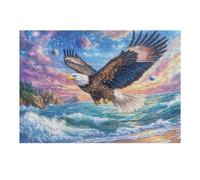 Aigle Volant dans Les Vagues 300 Pieces Casse-tête Créatif en Carton Épais Raptor Ocean Surf Difficulté Moyenne Activité Manuelle Loisir Créatif Cadeau Créatif Événement Festif Premium 300 PCS